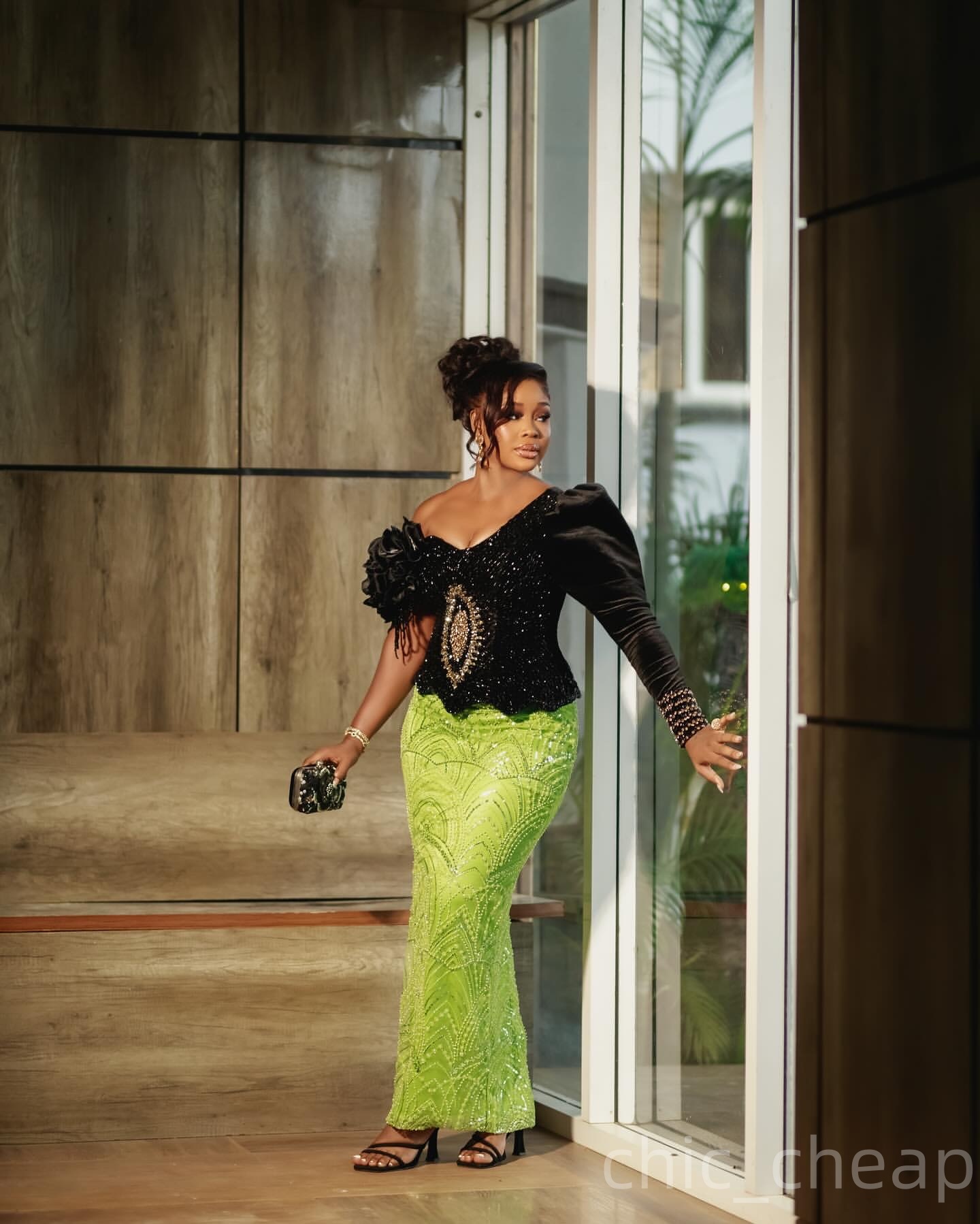 Aso Ebi Green Mermaid Prom Dresses 2025 Sequined Beaded Crystals Flower Evening Formal Party Second Birthday Engagement Gowns Plus Size Dress For Spec
