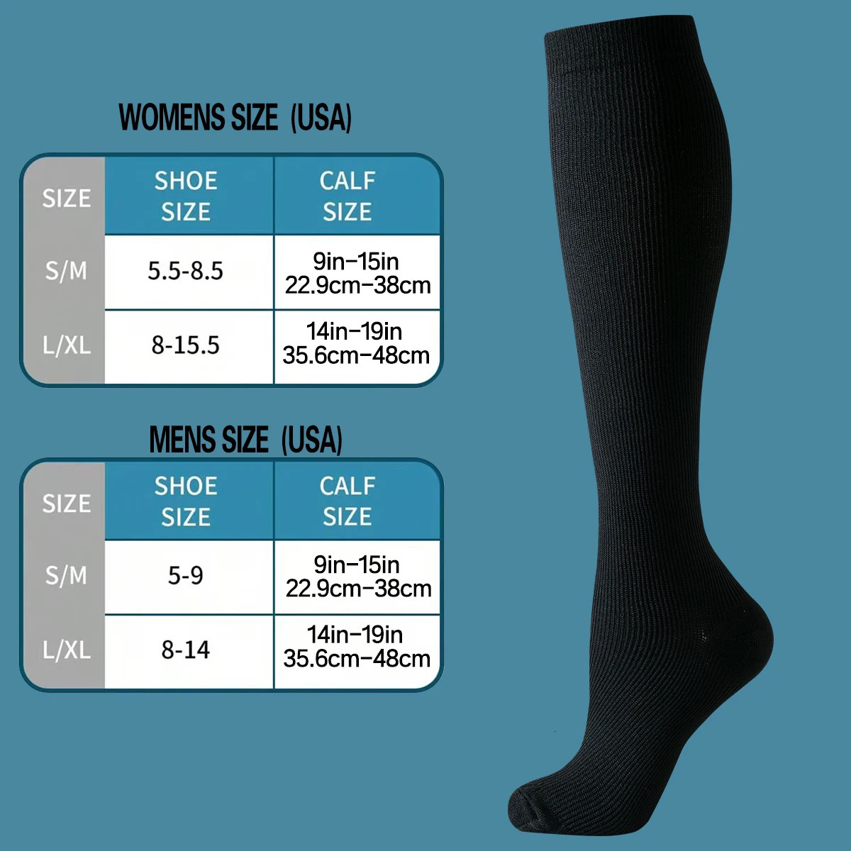 6 Pairs Solid Color Compression Socks Nurse Compression Socks Black Skin Color 250901