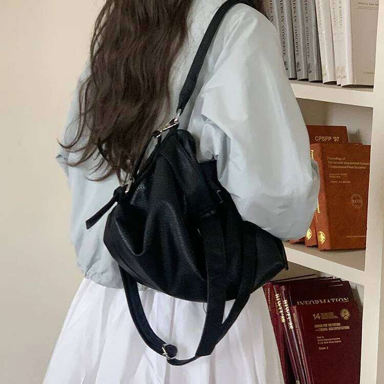 Y2k Vintage Women Crossbody PU Leather Shoulder Messenger Bag For Women's Big Tote Large Commuter Female Handbag