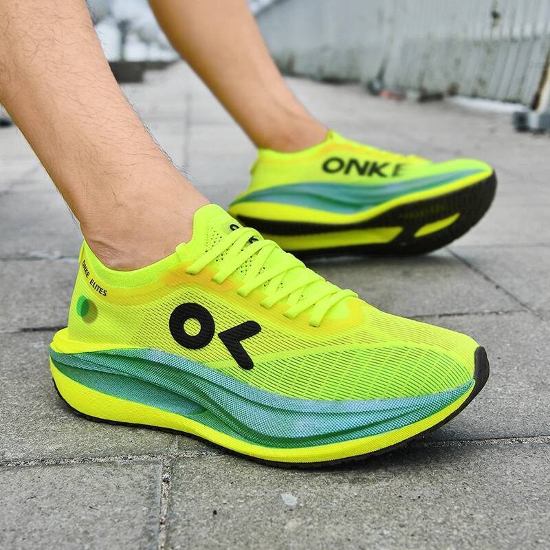 ONKE Women's Autumn Lightweight Breathabe Carbon Pate Running Men's Non-Sip Wear-Resistant Cushioning Coupe Sports Shoes Utra-Light