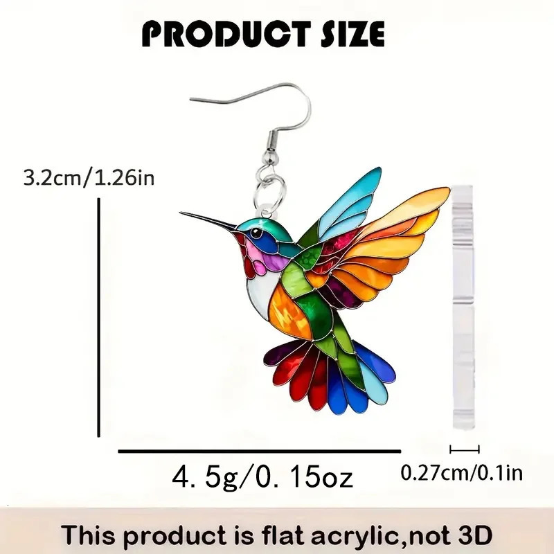 Cross border Spring Festival Colorful Bird Acrylic Earrings from Europe and America 2024 Selling Fashion Retro y250906
