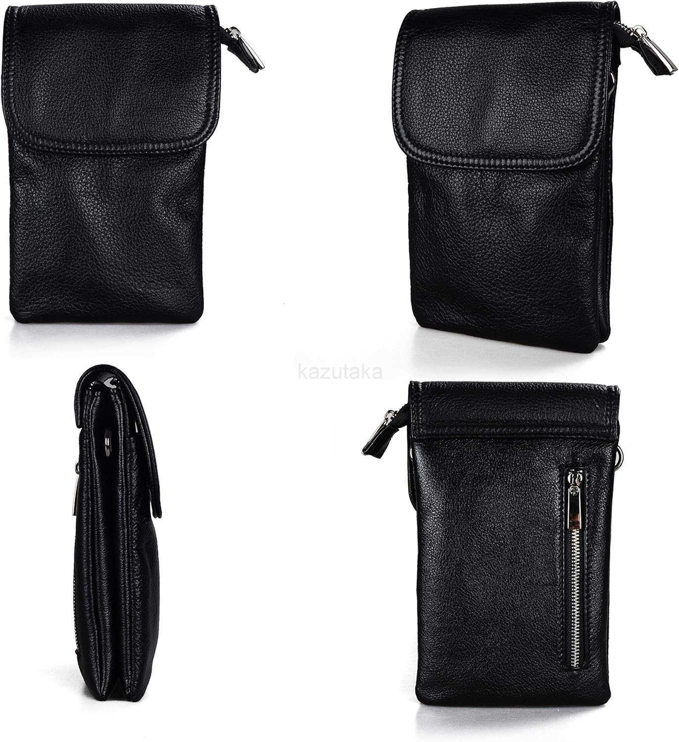 Genuine Leather Small Crossbody Bags for Women Cell Phone Bag Cross Body PursesSilver Zipper Z250911