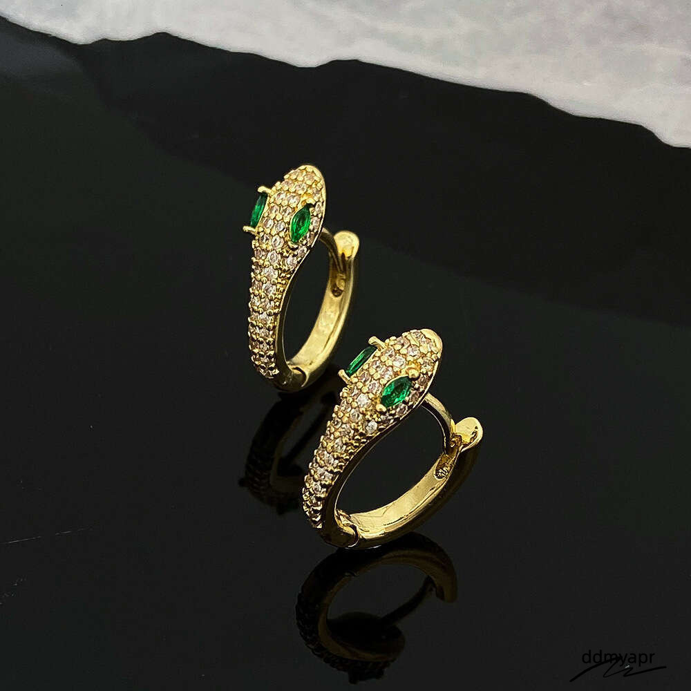 ddmyapr Micro Snake-Shaped Hoop Pave Earrings Men, Stainless Steel, Hypoallergenic, High-End Accessories For ddmyapr Women, Versatile And Unique Jewel
