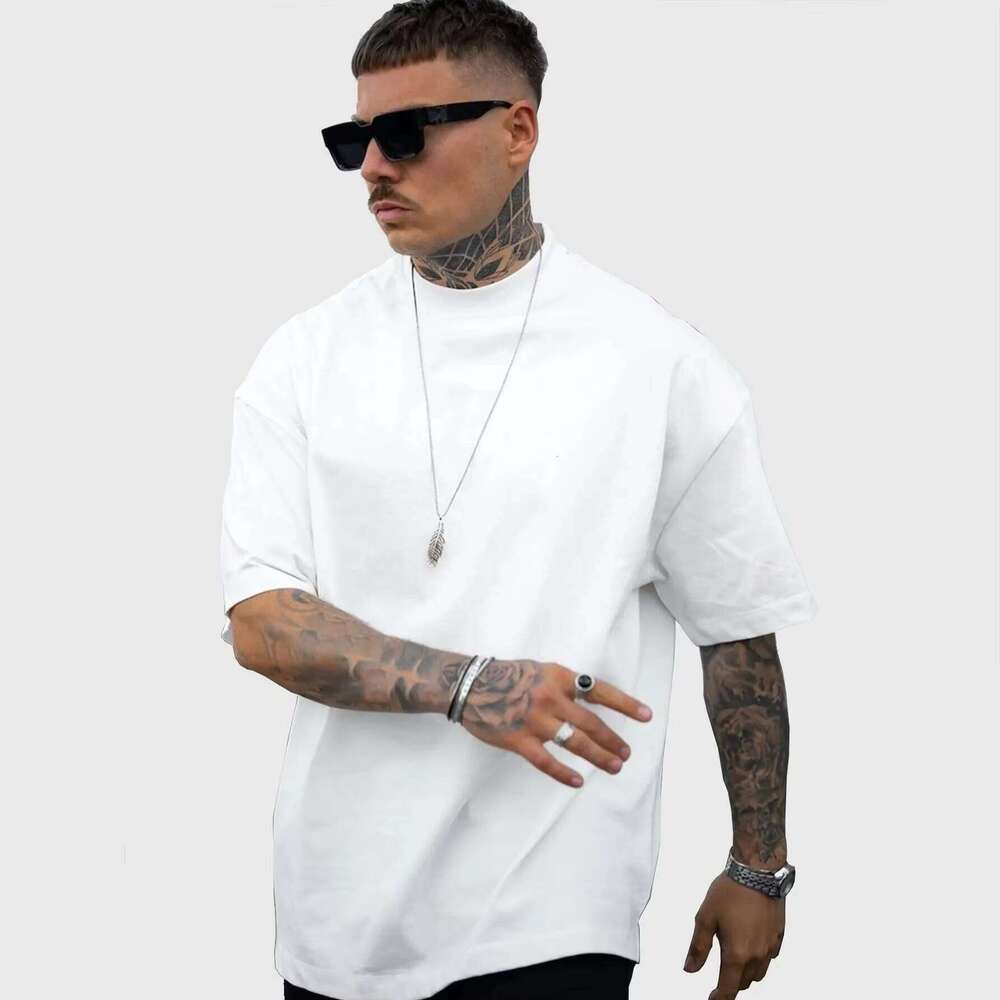 Printed Men's High-Quality 100% Cotton 230GSM Crew Neck Short Sleeve T-Shirt Solid Pattern Design