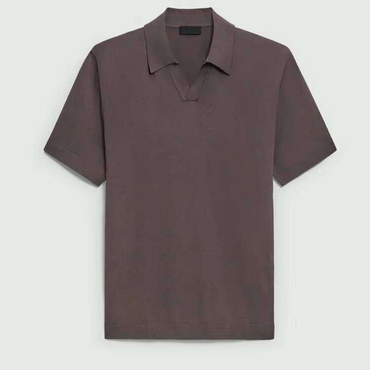 High-Quality Men's 100% Cotton Knitted Polo Shirt with Logo, Solid Base, Casual Design, Blank Design