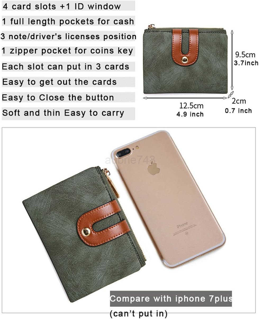 TOPKULL Womens Wallets Bifold Leather Small Wallets for Women Mini Rfid Thin Billfolds Ladies Wallets Slim Compact with Zipper Coin Pocket greenZ25091