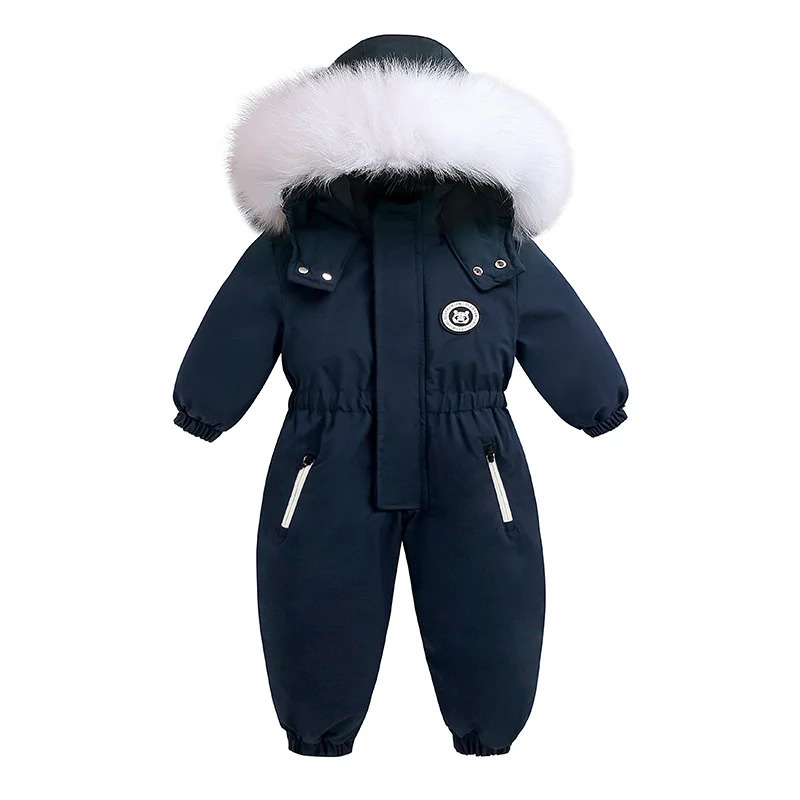 30 Winter Ski Suit Plus Velvet Baby Jumpsuit Boy Overalls Warm Kids toddler girl Clothes Children Clothing coat infant overcoat 250901
