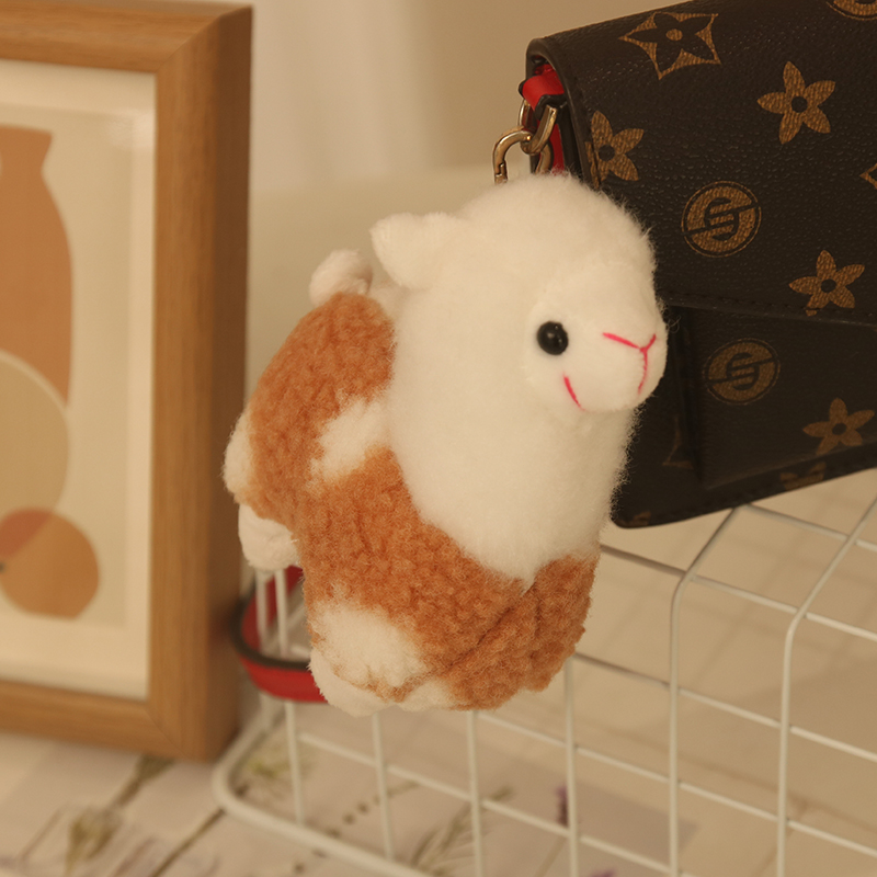 Cute Mini Stuffed Animals Alpaca Plush Toys Doll Keychain Kawaii Cartoon Anime Soft Plushie Alpaca Toy Keychain for Claw Machine