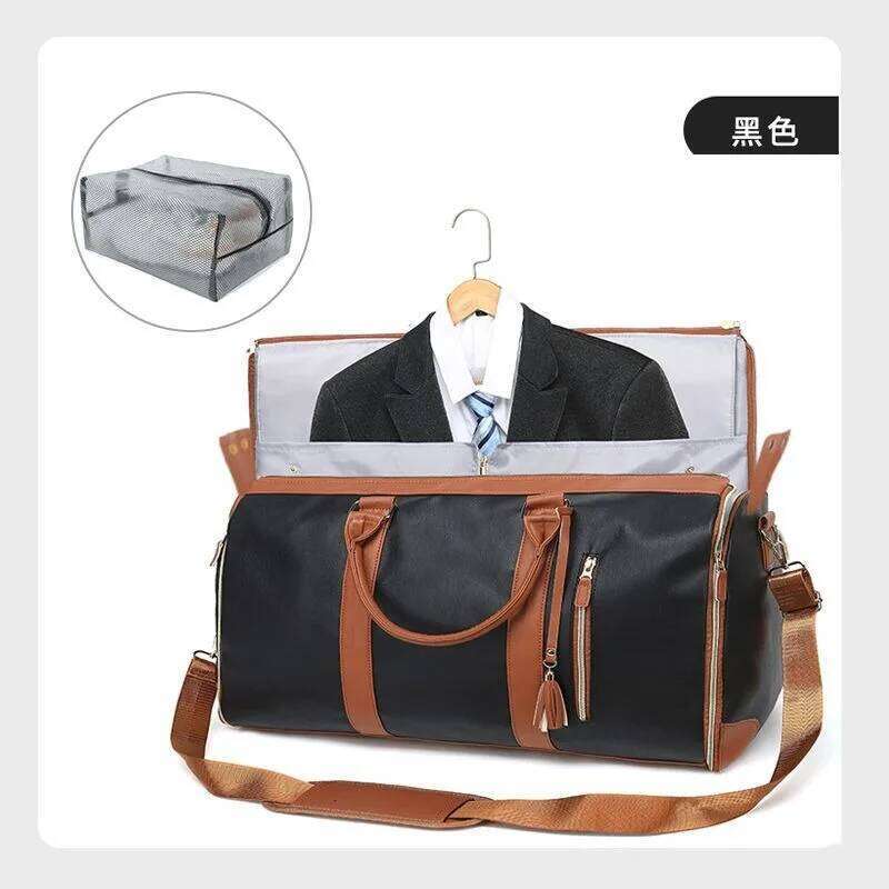 Travel Handbag, Shoulder Suit Folding, Capacity Travel Bag, Convenient Fiess, Large Leather Lage Bag
