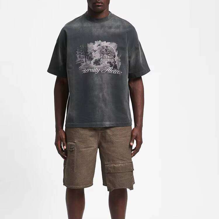 100% Cotton High Quality Heavyweight Oversized T-Shirt Men's 260 GSM Printed Blank Design Knitted Fabric