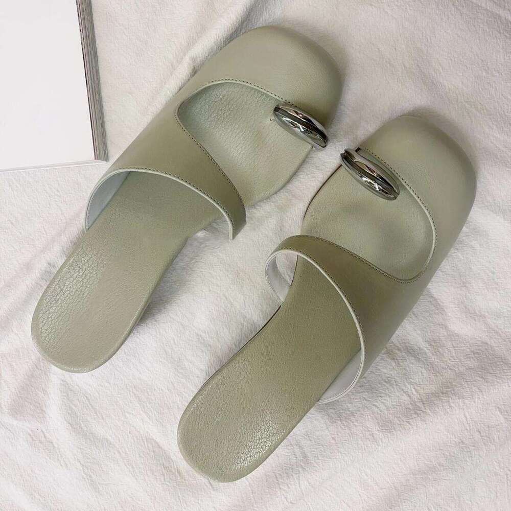Sheepskin Version~24 Summer New Toe Ring Wedge Shoes Fashion Slip-On Hollow Sexy Sandals for Designer Shoe Women Outdoor Trendy