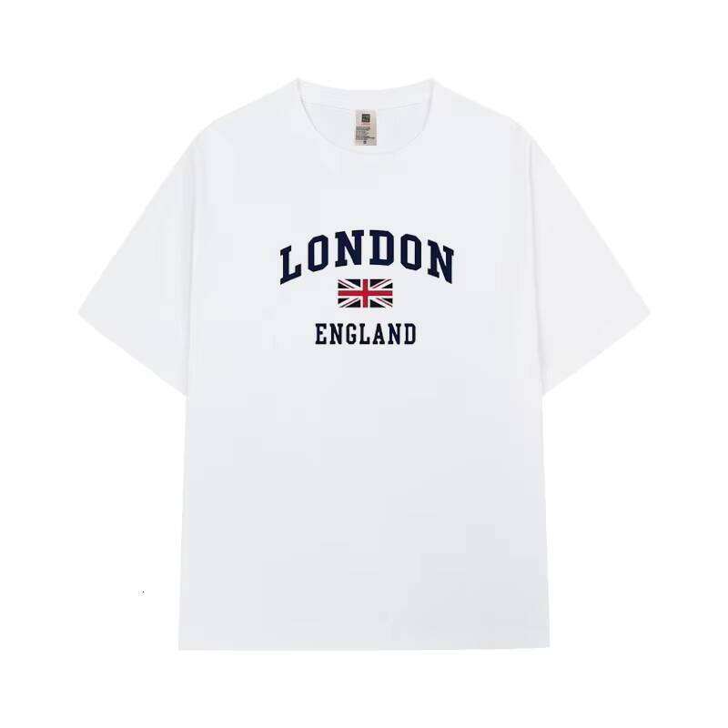 100% Cotton Men's Round Neck Short Sleeve 230g British Flag Print Casual T-Shirt Knitted Fabric