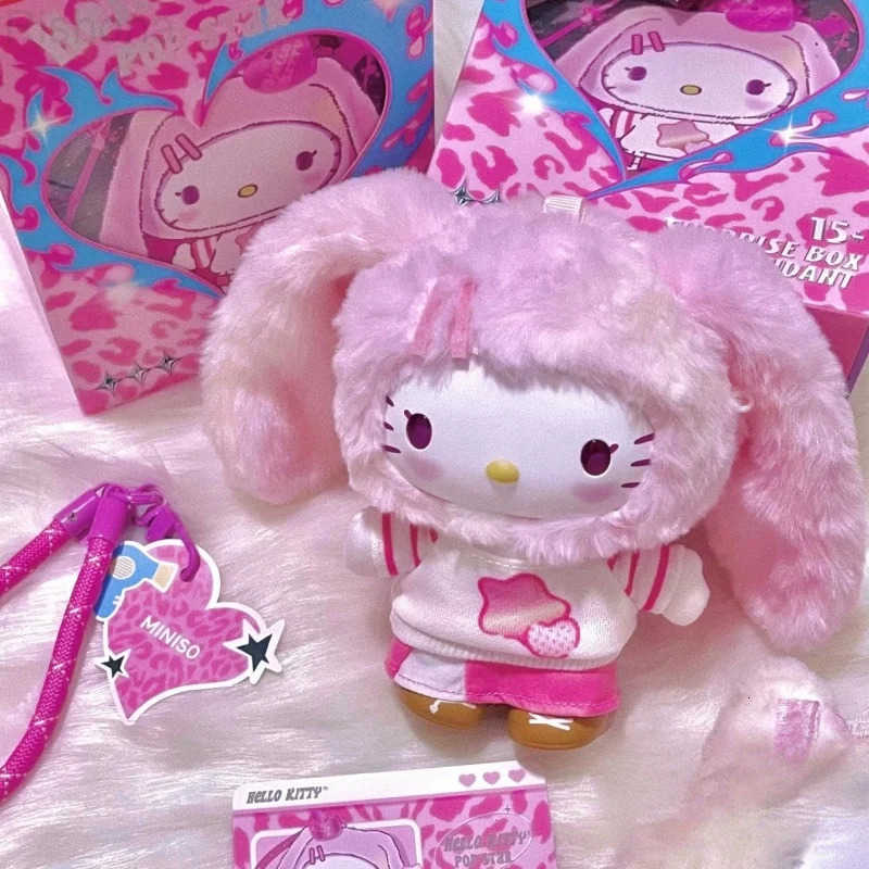 Sanrio 2025 New Genuine Miniso Hellokitty Popstar Series Vinyl Blind Box Bag Pendant Anime Figures Mysterious Box Trendy Toy Gift H251126