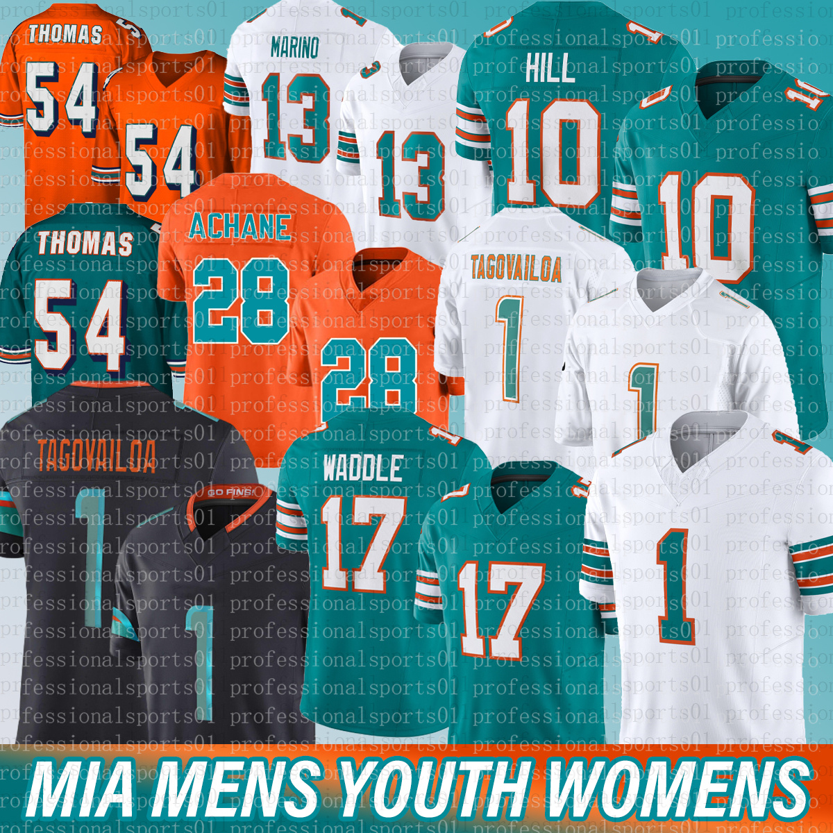Miami city Dolphinss jersey Tyreek Hill 1 Tua Tagovailoa Jaylen Waddle Jalen RamseyBradley Chubb Dan Marino Devon Achane Chop Robinson Raheem Football Jerseys