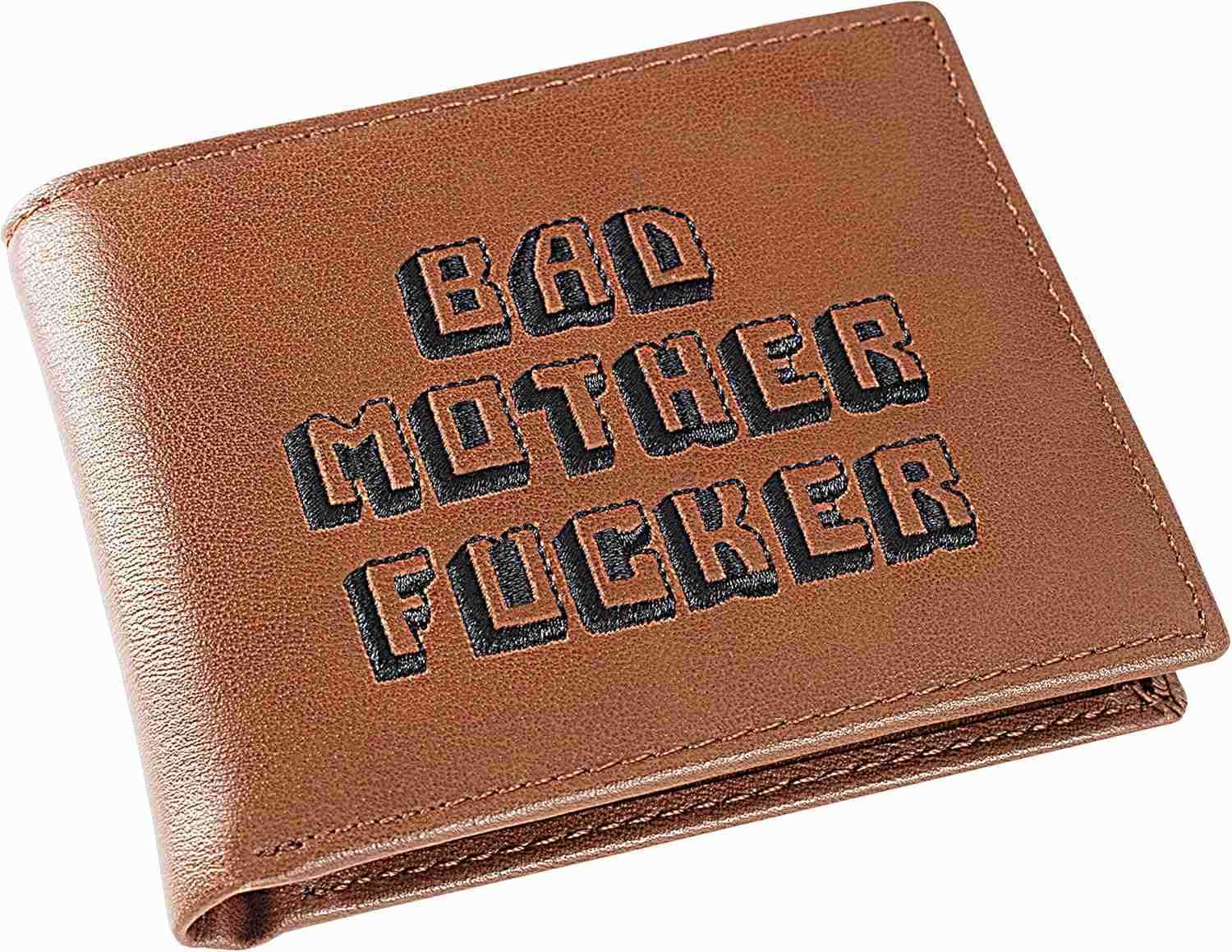 Officially Licensed Bad Mother Wallet Bifold Embroidered Brown LeatherZ250911