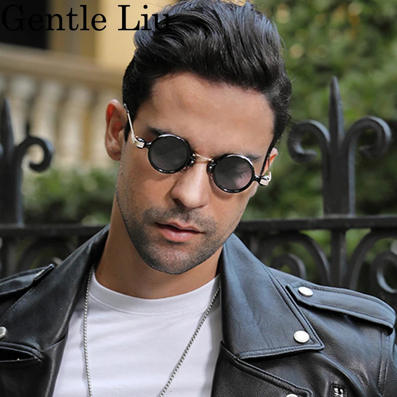 Vintage Small Round Steampunk Sunglasses Men 2025 Fashion Punk Sun Glasses For Male Eyewear Shades Lentes De Sol250901