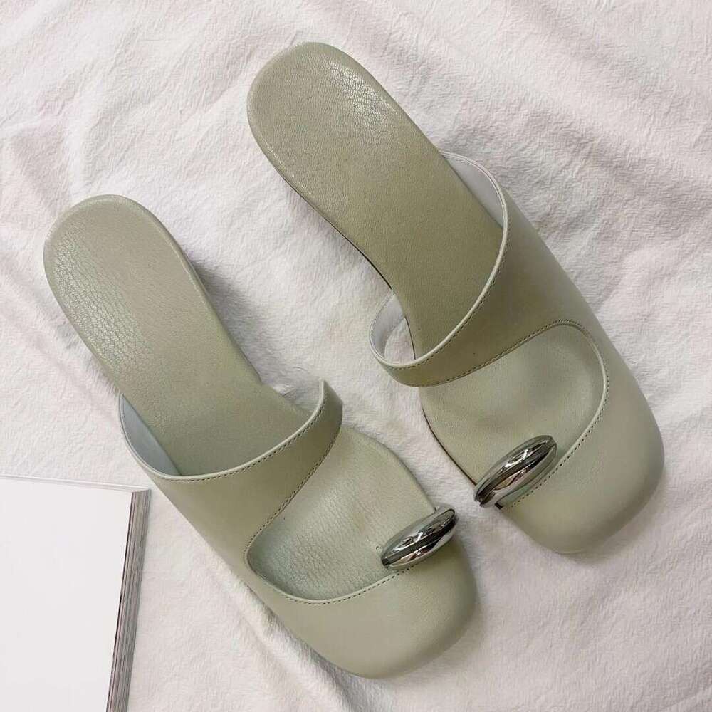 Sheepskin Version~24 Summer New Toe Ring Wedge Shoes Fashion Slip-On Hollow Sexy Sandals for Designer Shoe Women Outdoor Trendy