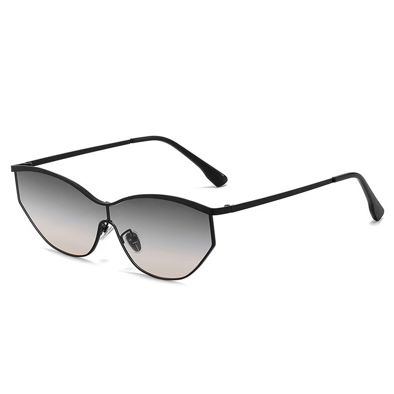 New Fashionable Retro style One piece Sunglasses A Hit Among Influencers Unisex High Definition Metal Stainless Steel Shades