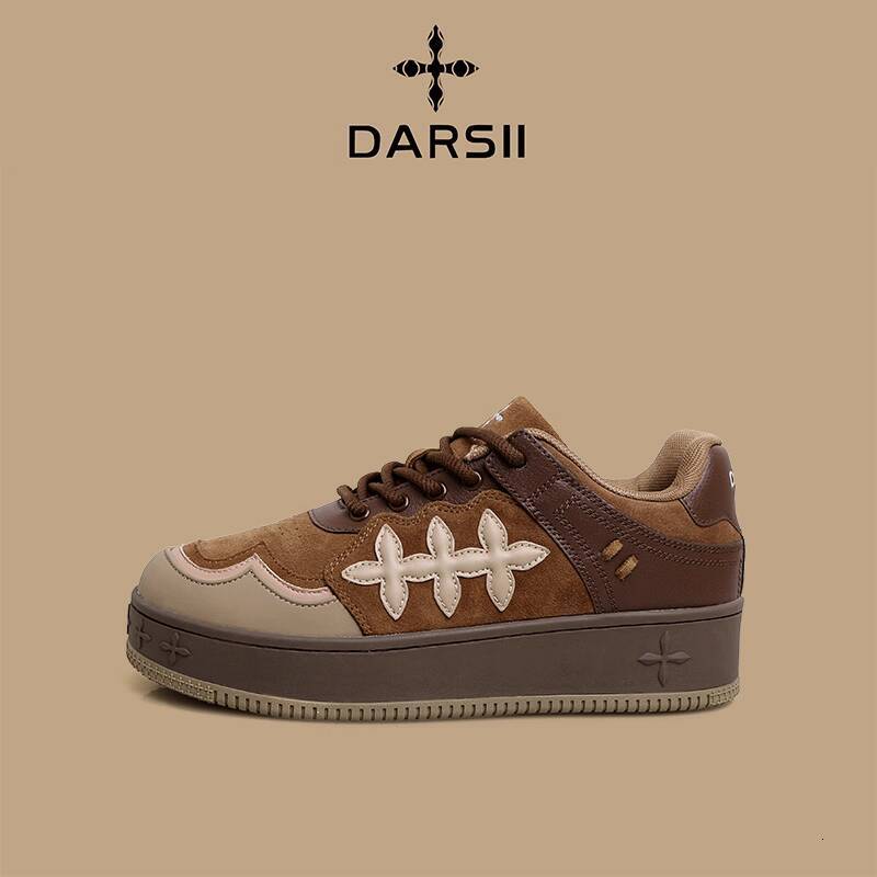 DARSII Fashion Versatile Thick-soled Casual Shoes Sneakers White Sneakers Skate Shoes Versatile Campus Anti-slip Wear-resistant Classic Height-increas