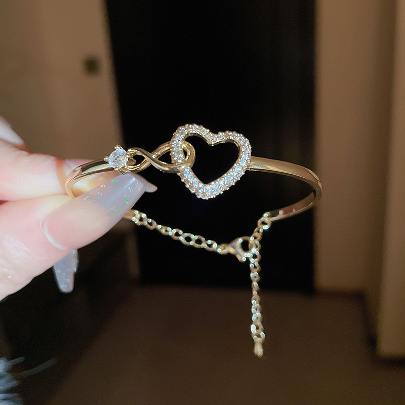 Trendy Design Geometric Inlaid Dia Ins Style Simple Elegant Best Friend Bracelet Internet Celebrity Personality Versatile Jewelry - view 9