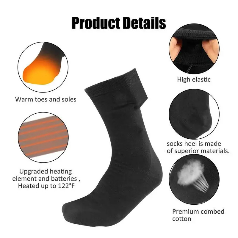 USB Rechargeable Heated Socks Constant Temperature Fever Electric Heated Socks Thickened Sport Foot Warmer Electric Heating Sock 250902