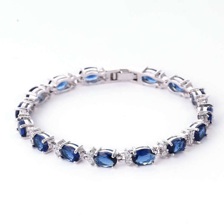 New Style Jewelry Bracelet Blue Crystal White Zircon Mixed Color Women's Fashion Accessories