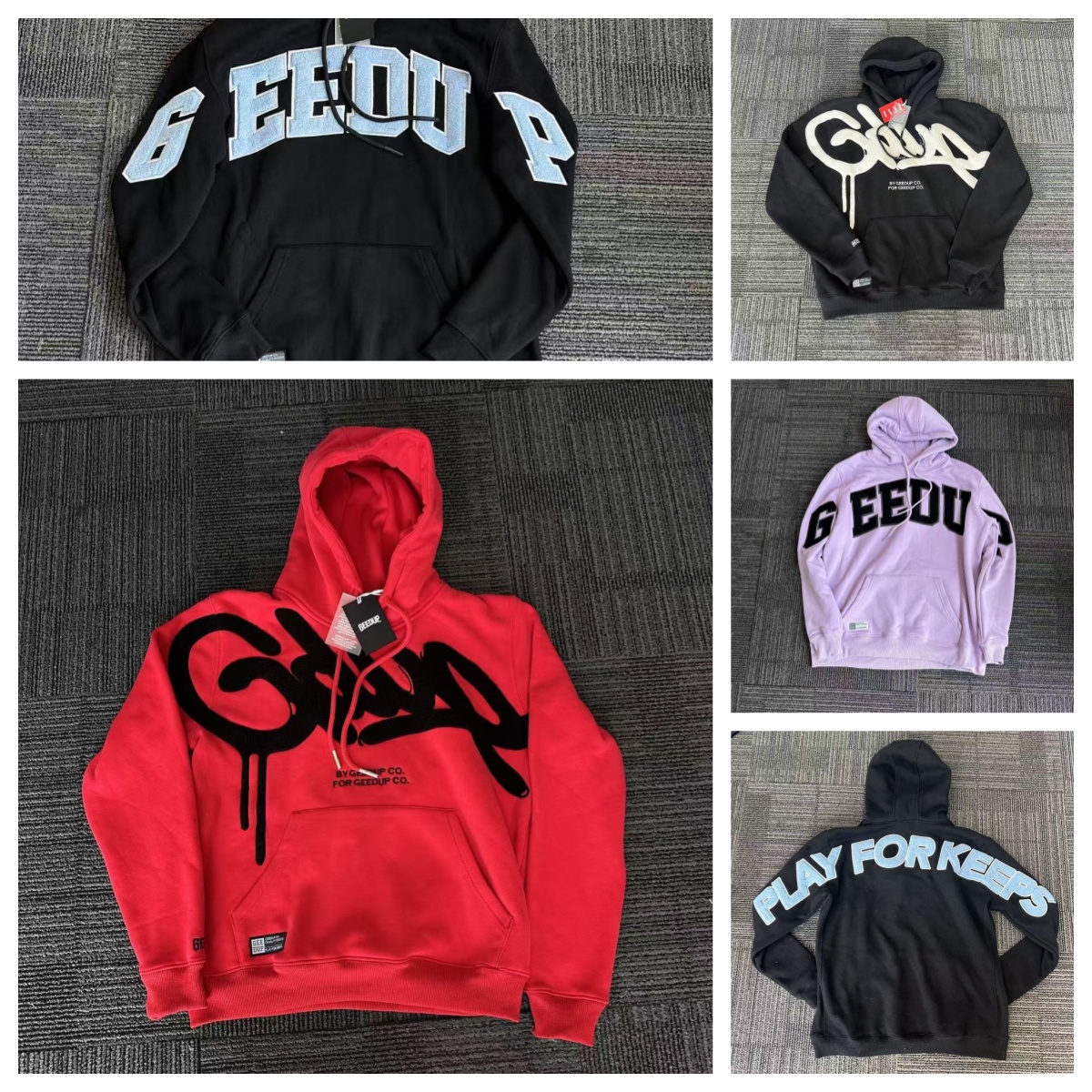 Geedup Fashion Print Pullover Hoodies Harajuku Hip Hop Long Sleeve Coat Loose Hooded Sweatshirts Men and Women Streetwear