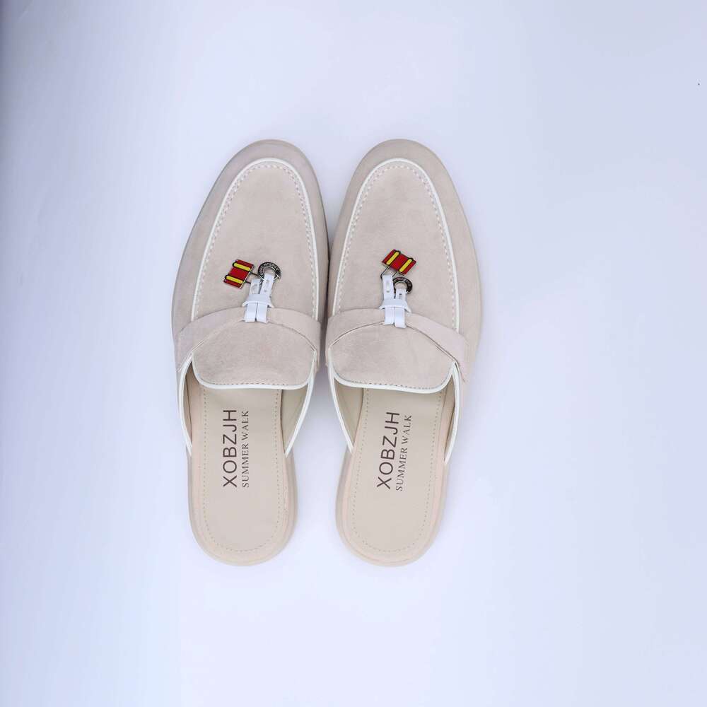 No - Designer Tassel Suede Leather Loafers for Women 2025 Slip On Slippers Flat Work Walking Shoes High Quality