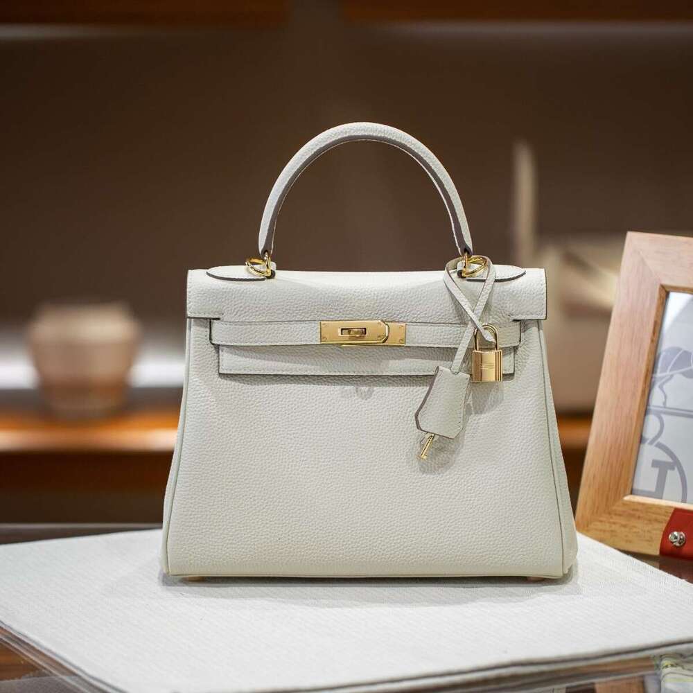 High-End Luxury Genuine Leather Inner Seam Top Layer Togo Cowhide KL High-end Crossbody Handbag Women's Fashion Genuine Leather Bag