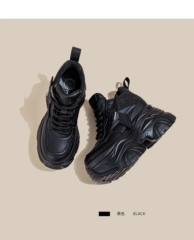 ThickSoled Dad Shoes for Women Spring Single Shoes Sports Casual Shoes for Petite Women HeightIncreasing Early Autumn Shoes 7cm Hidden Wedge Shoes for