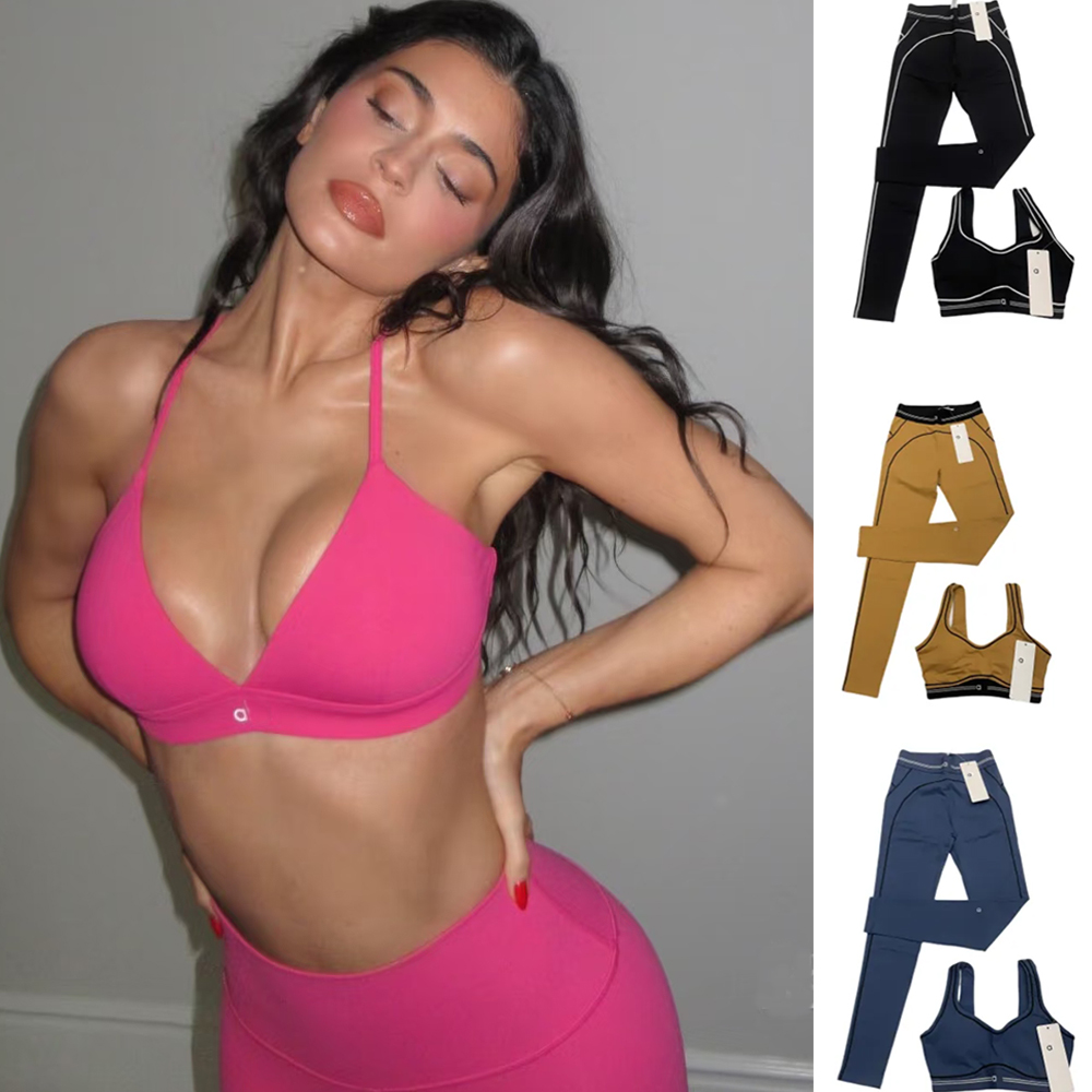 5A Quality Women Yoga Suits Jacket And bra Sets Sports Heart Throb Legging+Shorts White-Striped Fitness Pilates Workout Quick-Drying High Aloness women clothes Sets