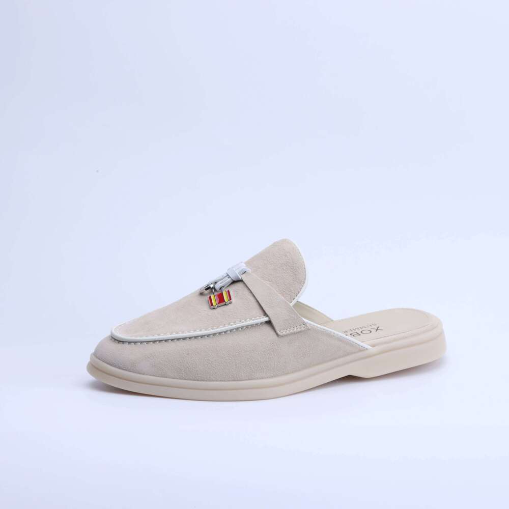 No - Designer Tassel Suede Leather Loafers for Women 2025 Slip On Slippers Flat Work Walking Shoes High Quality