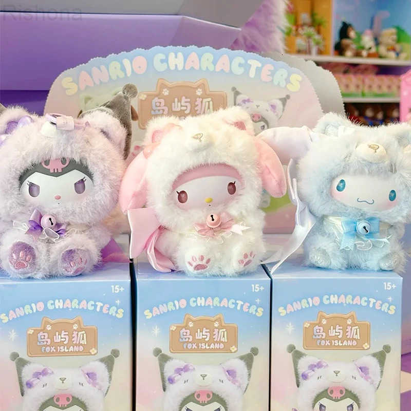 Sanrio Characters Fox Island Blind Box Cinnamoroll Kuromi Vinly Plush Pendants Surprise Box My Melody Anime Doll Mystery Bag Toy L250903