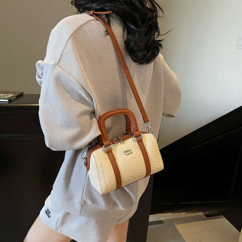 New Handbag Fashion Boston High-end Versatile Bowling Patchwork Shoulder Casual Crossbody Bag