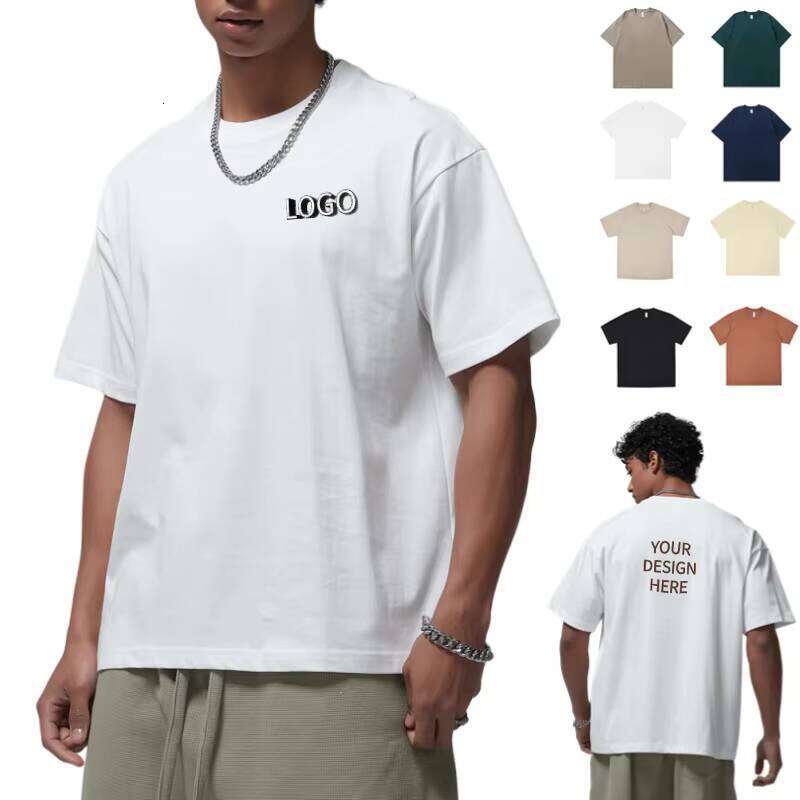 High-Quality 260GSM 100% Cotton Clothing Logo Design O-Neck Short Sleeve Men's T-Shirt