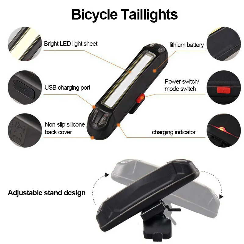 Bike Light USB Rechargeable MTB Front Lamp Headlight Flashlight Bicycle Lighting LED Accessories Taillights 250901