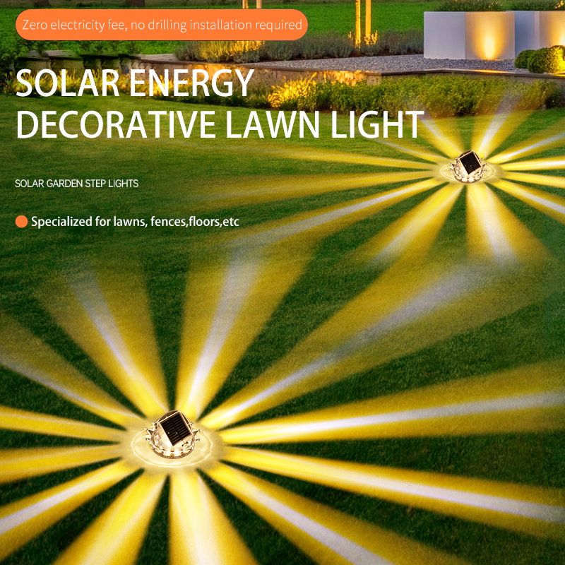 Outdoor Solar Garden Lights - Decorative Wall Lamps with Ground Plug for Lawns