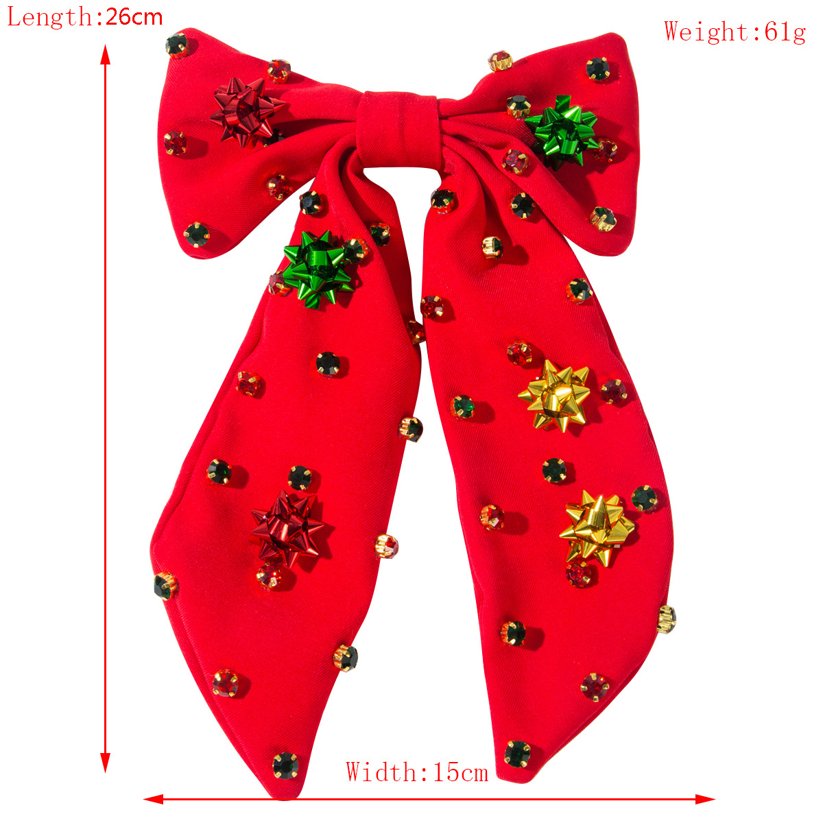 New Christmas Bow Hair Clips for Women Sparkling Snowflake Embellished Party Hair Accessories