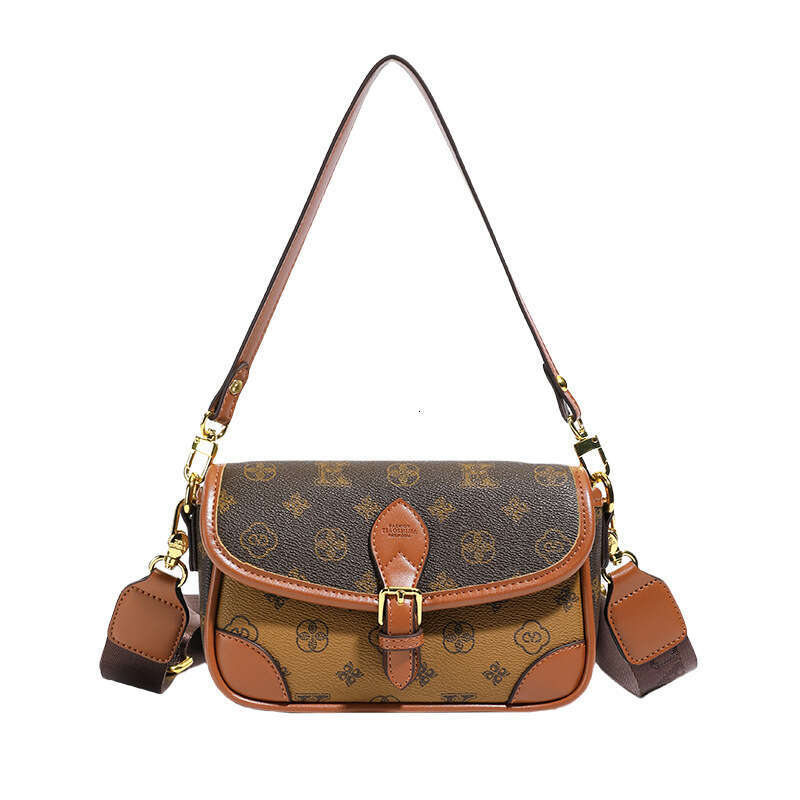 Designer Crossbody Bags Fashion Saddle Bag for Women 2025 New Printed Small Square Light Luxury Shoulder Crossbody Bag