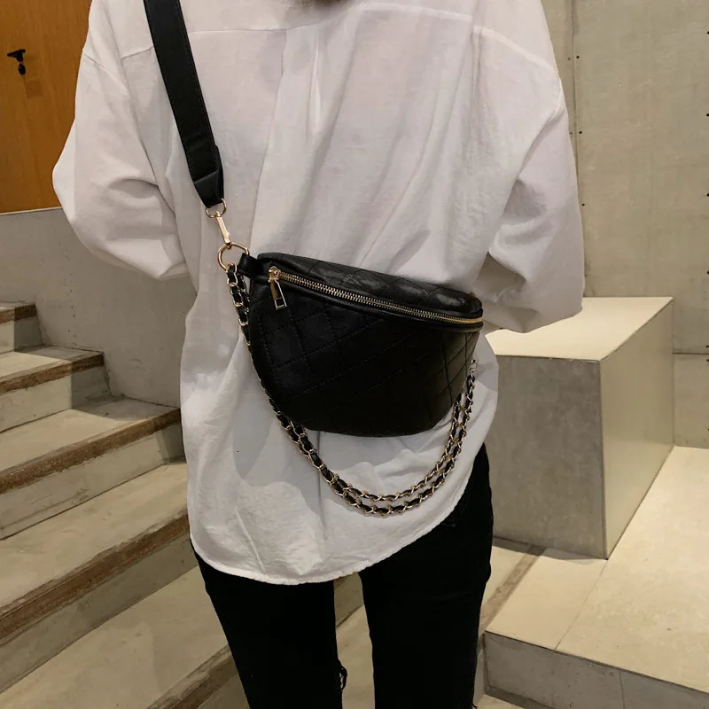 Chain Waist Bags Women Leather Belt Bags Female Fanny Pack High-quality Zipper Chest packs Banana Bags Phone pocket 250815 - view 5