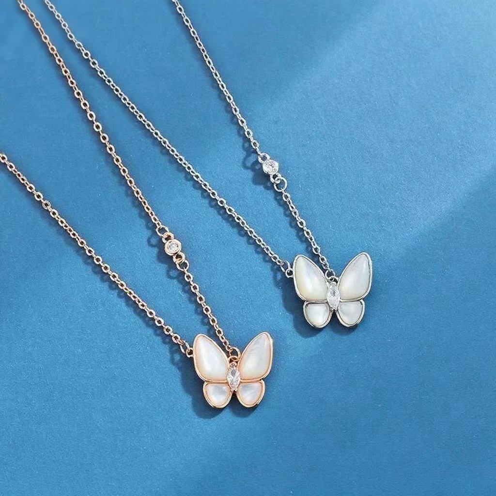 jewelry designer necklace designer jewelry Stainless Steel Rose Gold Color Butterfly pendant necklace designer for women necklaces luxury necklace pendant