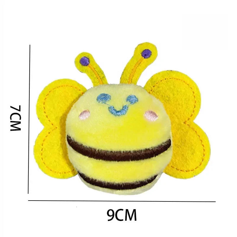 120PCS Cute Plush Bee Keychain Cartoon Keyring Bag Charm for Women Girls Backpack Purse Decor Fluffy Keychain Child Gifts 250902
