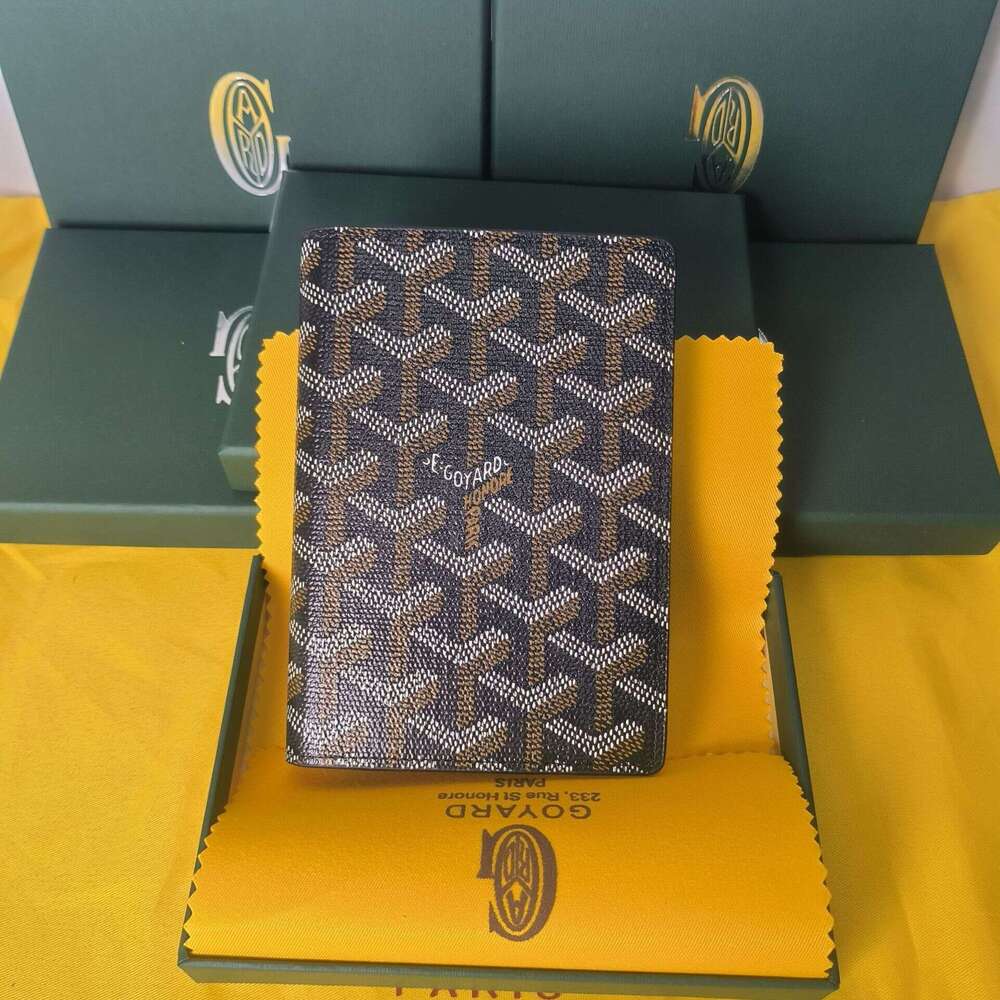 Fashion gyoared Dog Tooth Print Slot Bag Universal Folding Passport Holder Card Case Protective Cover Universal Travel Wallet Folding Card