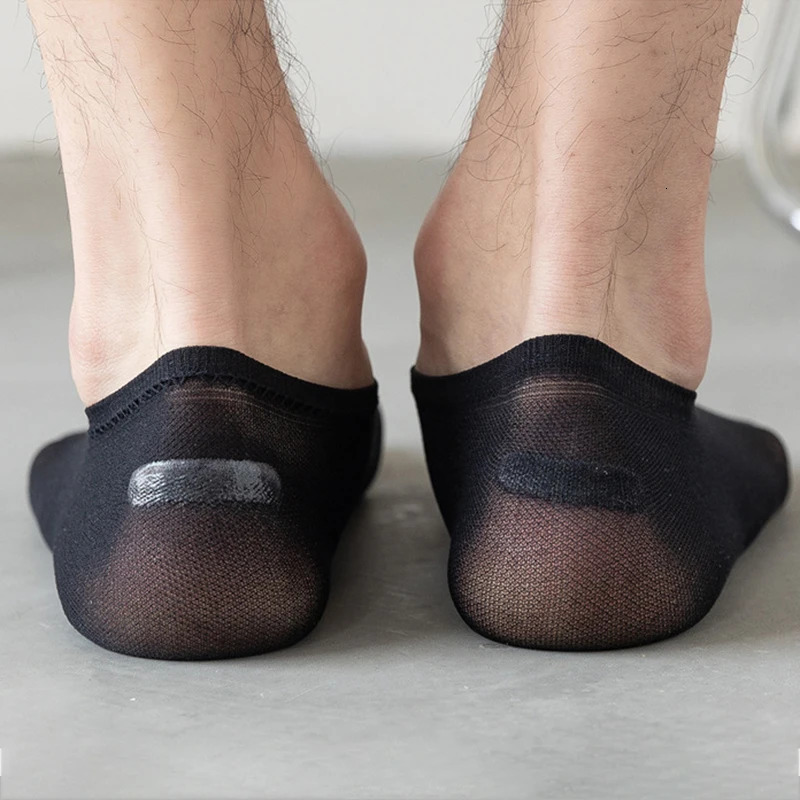 10 Pairs Men Male Invisible Elastic Non Slip Silicone Short Sock Slippers Summer Thin Breathable Casual Nylon No Show Boat Socks 250902