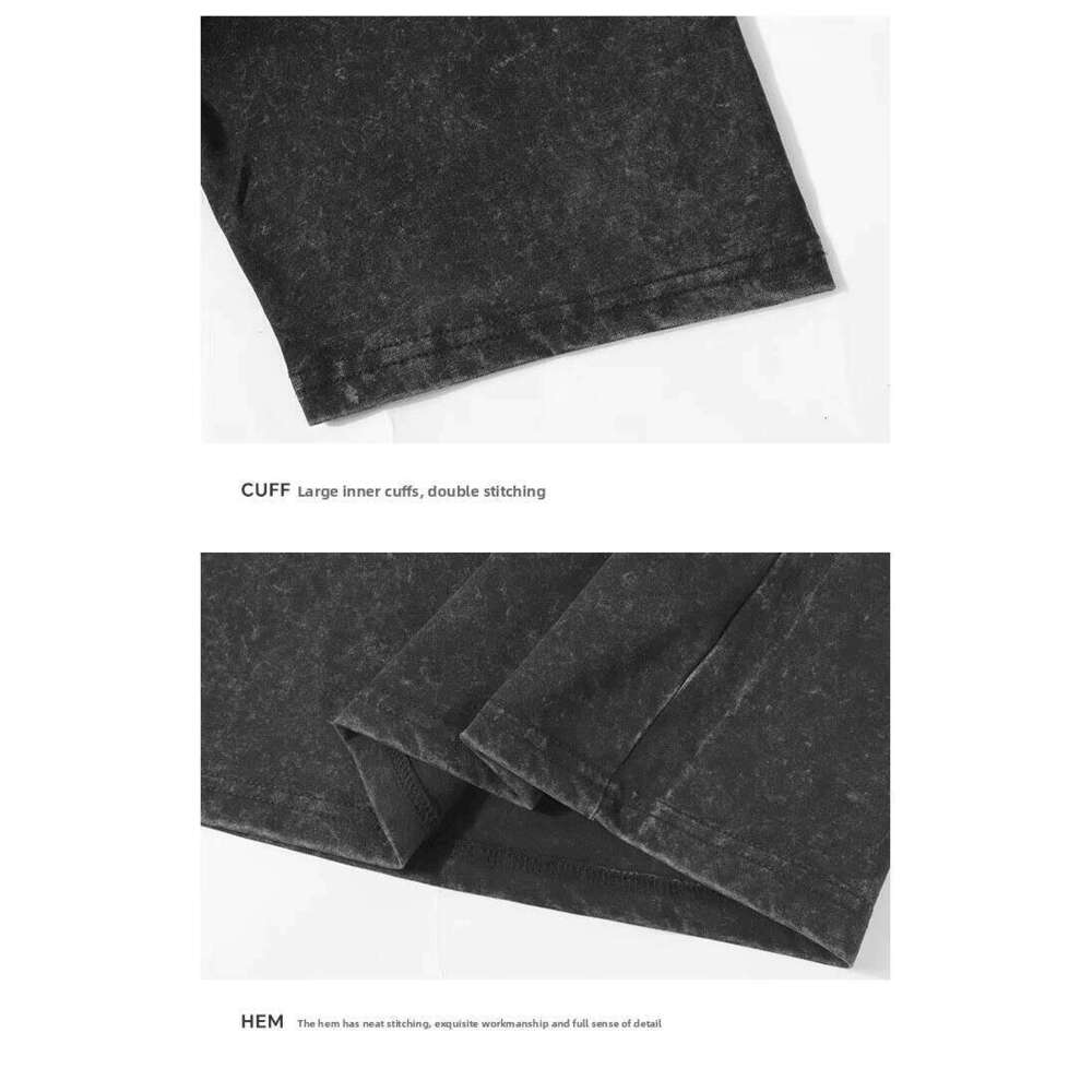 High-Quality Clothing 250g 100% Cotton Washed Round Neck Short Sleeve Men's T-Shirt