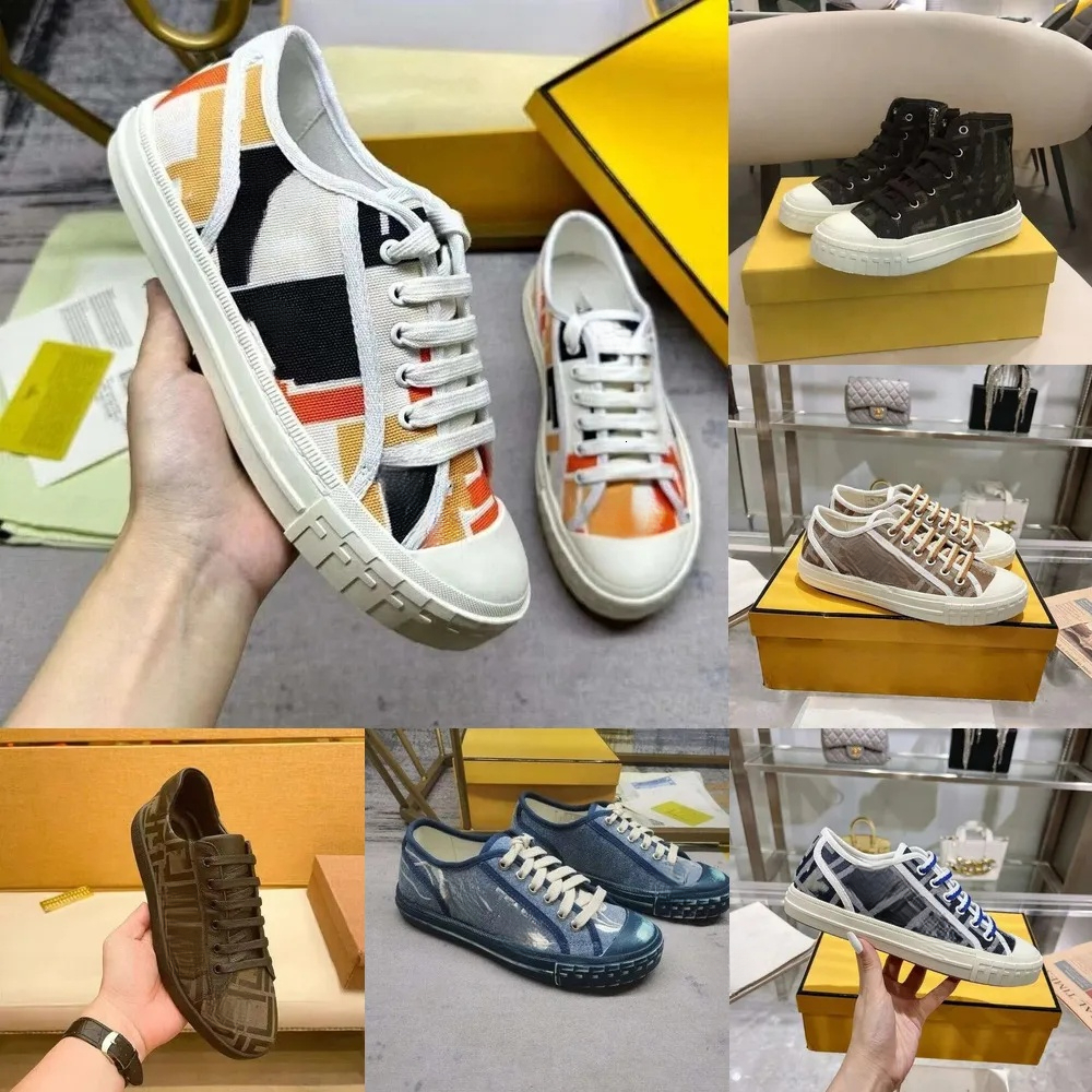 2025 designer shoes fend Sneakers designer women travel leather laceup sneaker fashion lady running trainers letters woman flat printed men shoe mens chaussure