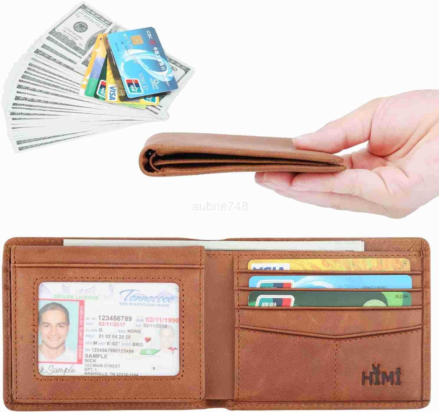 Wallet for MenGenuine Leather RFID Blocking Bifold Stylish Wallet With 2 ID WindowZ250911