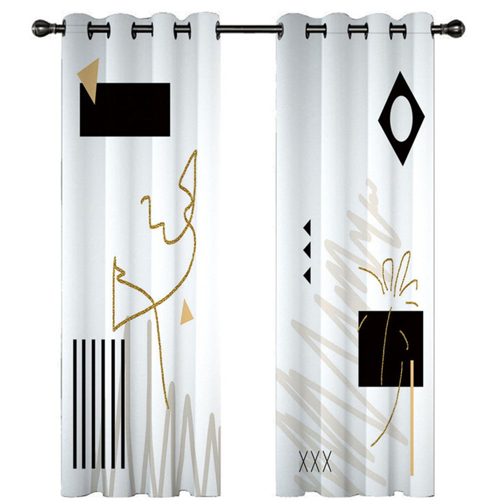 YL-37095 High-precision Customized 3D Curtain Printing Finished Landscape Wave Curtain Blackout Curtain