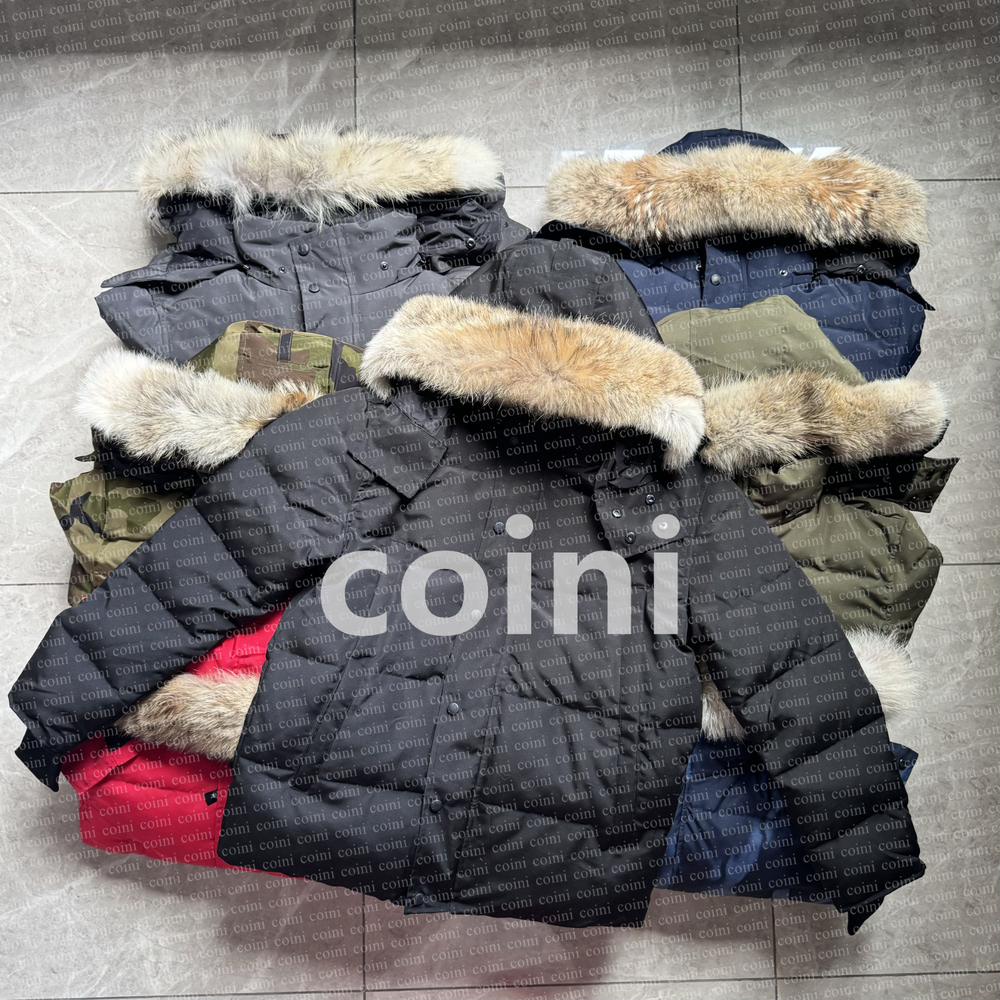 Designer High Quality Men Down Jacket Coat Real Big Wolf Fur Women Wyndham Overcoat Clothing Fashion Winter Jacket Outerwear Parka