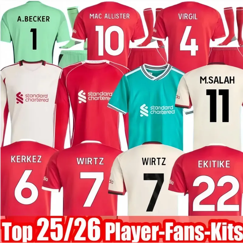 4XL 25 26 WIRTZ EkitikE ISAK soccer jerseys DIOGO J. frimpong Kerkez 2025 2026 Camiseta men kids football shirts home away MAC ALLISTER uniforms Special 2005 salah